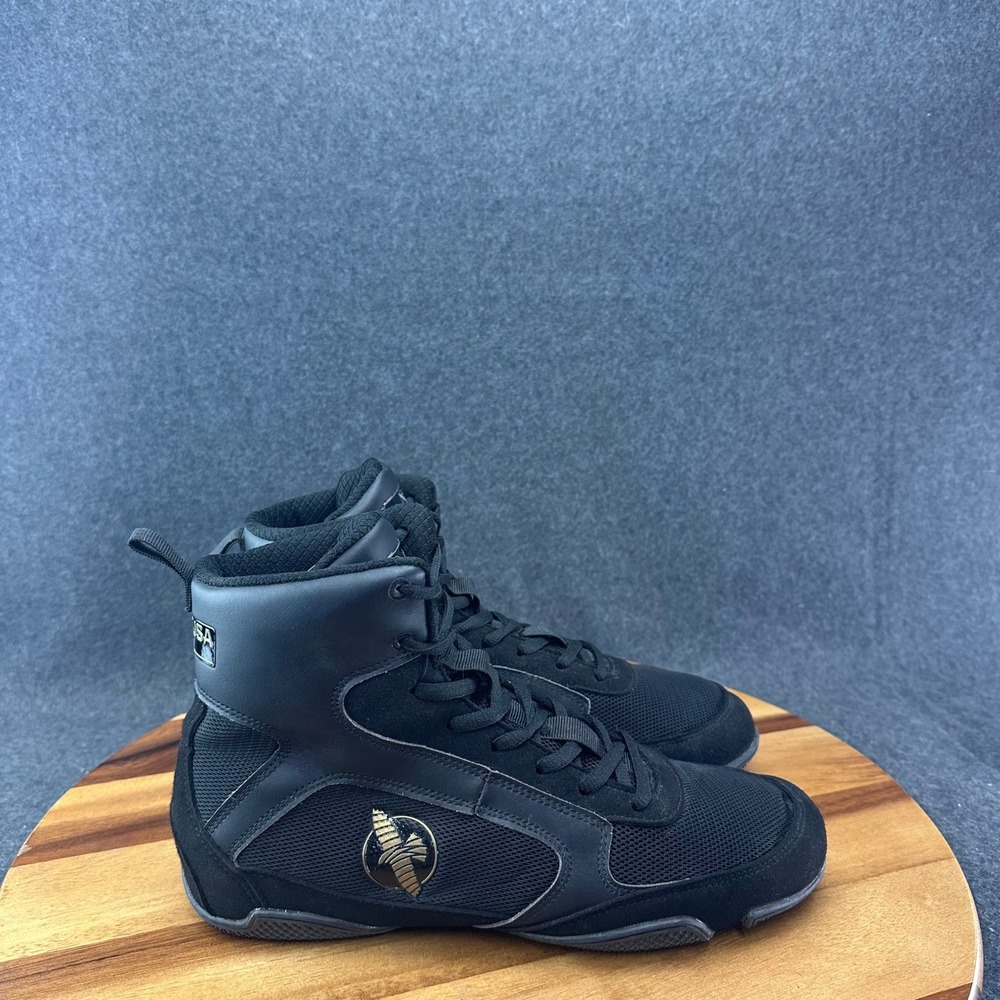 Hayabusa Pro Boxing High Top Shoes Men's 7 Black Martial Arts MMA
